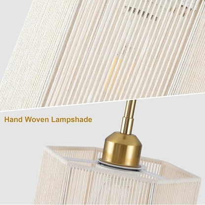 2-Pack Hand-Woven Rattan Pendant Lights, 7.67" Boho Hanging Pendant Light Fixtures, Coastal Hexagonal Mini Island Lights for Kitchen Island, Foyer, Bedroom, E26 Base