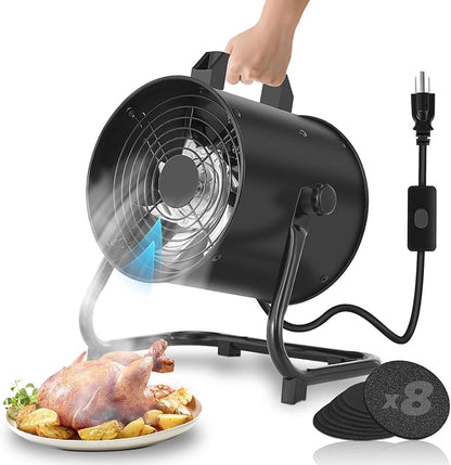 YOZON 8'' Portable Range Hood, Kitchen Exhaust Fan with Switch, Desktop Range Hood, 455 CFM Efficient Kitchen Ventilation, 120° Adjustable Angle, 8x Activated Carbon Filters for BBQ/Camping/RV