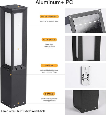 MVBT Solar Pathway Lights Outdoor, 31.5" Landscape Path Lights, IP65 Waterproof Bollard Light Outdoor, 3000K Solar Lamp Path Light, Modern Commercial Pathway Lighting for Walkway Driveway Garden Patio