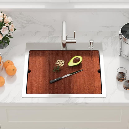 Sarlai Outdoor Kitchen Sink - 21 Inch Drop Bar RV Sink with Pull-out Faucet Drop In Workstation 21 x 20 Topmount Stainless Steel 16 Gauge Single Bowl Bar Prep Outdoor Sinks Basin