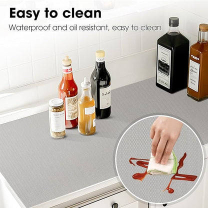 Drawer and Shelf Liner, Non-Slip Kitchen Cabinet Liners Non-Adhesive Thick Strong Grip Waterproof Washable Mats Protect Dresser Shelves Cupboard Bathroom Cabinets, Light Gray, 18 in X 20 FT