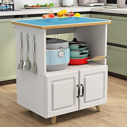 Kitchen Island with Cabinets Buffet Cabinet with Storage Sideboard with Hutch Bakers Rack Storage Cabinets for Dining Room, Kitchen, Living Room （Pantry Cabinet）(A,80x50cm/31.5x19.69in)