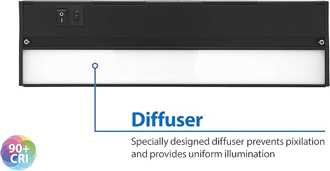NICOR Lighting NUC512SBK NUC(v5) Undercabinet Light, 12.5, Black