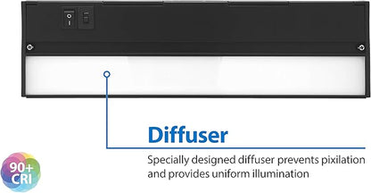 NICOR Lighting NUC512SBK NUC(v5) Undercabinet Light, 12.5, Black