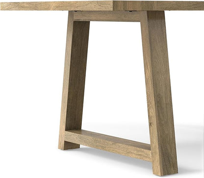 SIMPLIHOME Whitley Dining Table - 72 inch Wide Solid Mango Wood Rectangular Table in Grey Wash, Modern Farmhouse Style for Dining Room or Kitchen with Extra-Thick Trestle Base, Seats 6