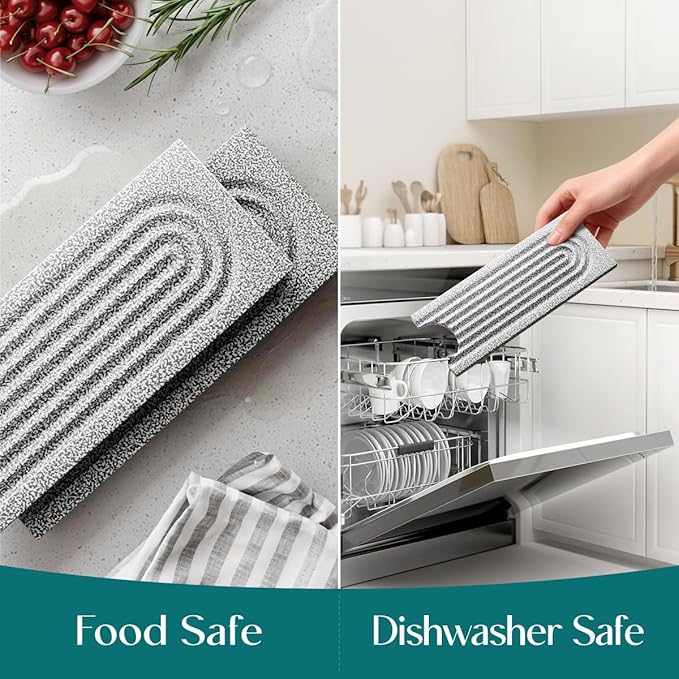 Stone Kitchen Sink Faucet Mat, Premium Upgraded Diatomite Drying Stone Mat & Sink Protector Splash Guard - Prevent Moisture Drying Stone Tray for Kitchen Counter (23.6" x 3.9", Dishwasher Safe)