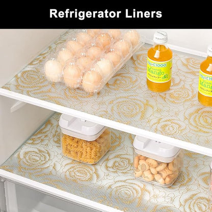 Cooyes Shelf Liner – Premium Non-Adhesive Cabinet & Drawer Liner for Kitchen – Waterproof Shelf Paper with Modern Pattern – Durable EVA Cabinet Mat – Easy to Cut （17.5" W x 78.7" L）
