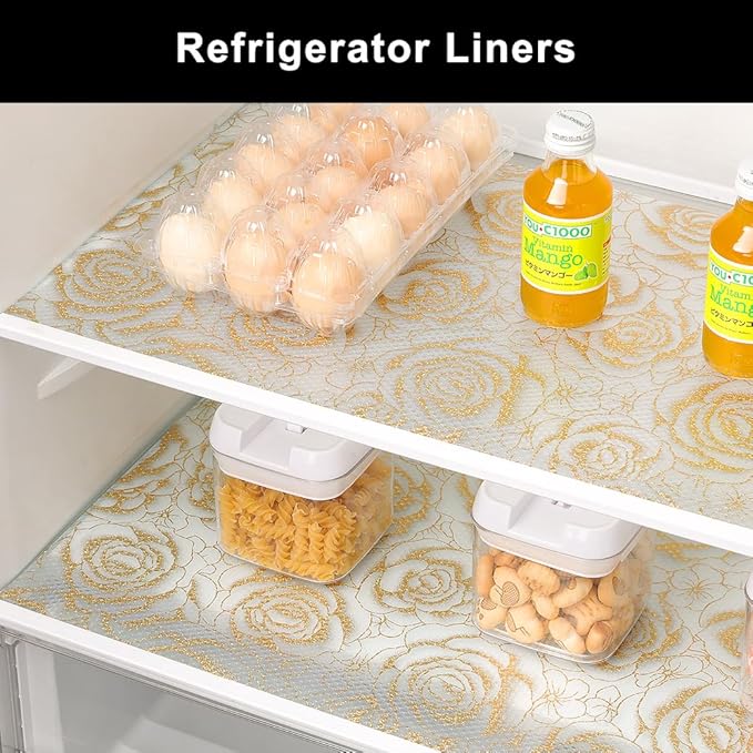 Cooyes Shelf Liner – Premium Non-Adhesive Cabinet & Drawer Liner for Kitchen – Waterproof Shelf Paper with Modern Pattern – Durable EVA Cabinet Mat – Easy to Cut （17.5" W x 120" L）