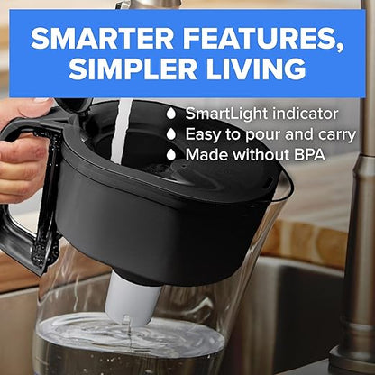 Brita Large 10-Cup Water Filter Pitcher, WQA NSF/ANSI Certified, Removes Chlorine Taste & Odor, Reduces Zinc, Copper & Mercury, 1 Standard Filter, Lasts 2 Months, Bright White
