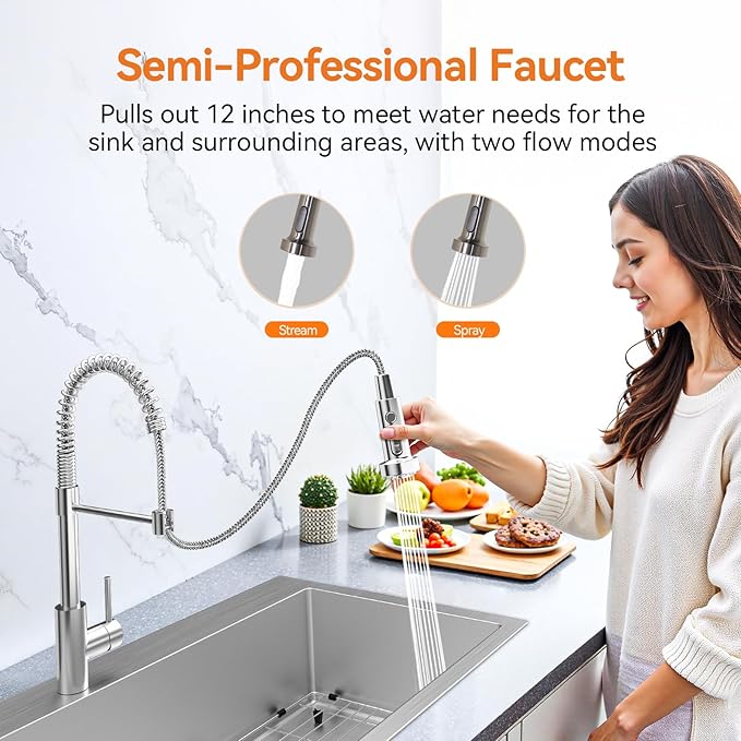 33 x 22 Drop-In/Undermount Kitchen Sink, TECASA Single Bowl Kitchen Sink, 18-Gauge T-304 Stainless Steel Basin with Accessories