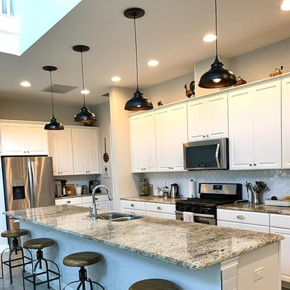 Lightess Black Pendant Light Dimmable, Industrial Hanging Lights Metal Barn Farmhouse Kitchen Lighting Edison Ceiling Mount Fixture, OLL466