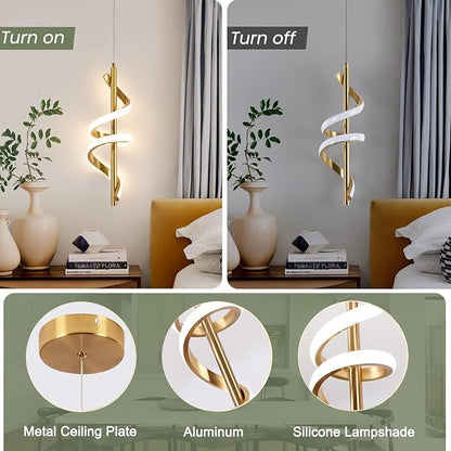 CANEOE Pendant Light Fixtures, Adjustable Modern Pendant Light for Kitchen Island Small Pendant Lighting for Kitchen Island Dining Room Bar Living Room Bedroom,1 Pack (Gold,Dimmable)