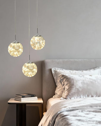 Pendant Lights Modern Crystal Chandeliers Hanging Light Fixture for Kitchen Island Sphere Pendant Light,Adjustable Chandelier for Dining Room,Foyer,Living Room Entryway