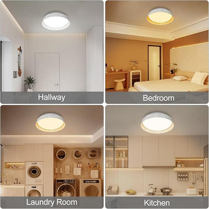 VIPMOON 13"/36W Flush Mount LED Ceiling Light, Super Bright 3000K-6000K 5CCT Energy Saving LED Light Fixture for Bathroom Office Garage Kitchen Hallway Balcony Study Room Porch Stairwell Laundry Room