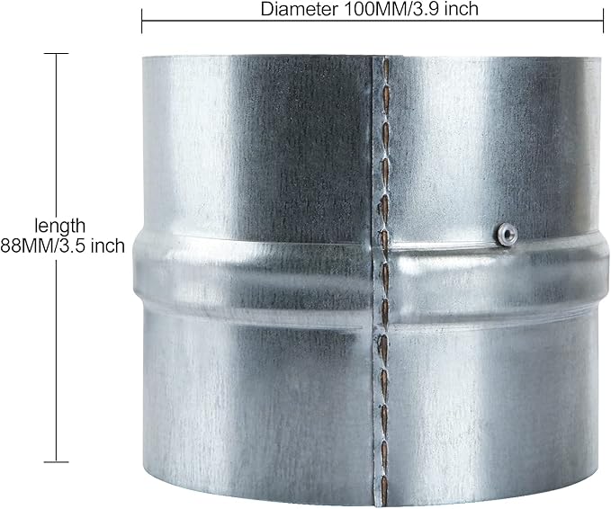 MIVIDE 2Pack 4 inch Backdraft Damper Duct, One Way Airflow Ducting Insert for Ducting in Range Hoods, Bathrooms Fans and kitchen Fan