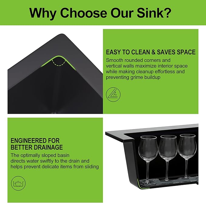 Kitsitchen 30 Inch Black Kitchen Sink, 30" x 18" Matte Black Granite Composite Kitchen Sink with Drain Assembly & Bottom Gird, 9" Undermount Kitchen Sink for Daily Life