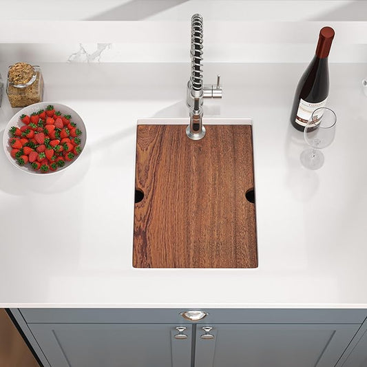 Mocoloo Undermount Bar Sink 15 x 19 Inch Single Bowl Undermount Kitchen Sink 16 Gauge Stainless Steel Bar Prep Workstation 10" Deep Handmade Sinks