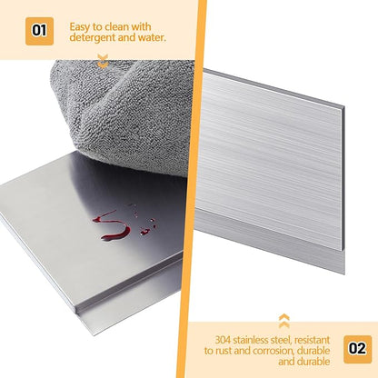 Moxweyeni Front Control Freestanding Range Universal Backguard 35.75" X 4.75" Stainless Steel Backsplash for Stove, Easy Installation Hood Backsplash for Most Kitchen Brands Stove(Silver)