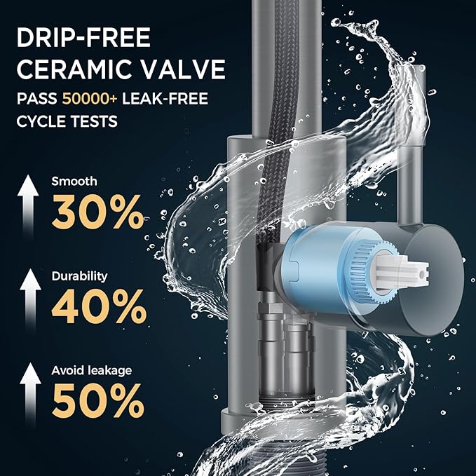 RIOUS Oil Rubbed Bronze Kitchen Faucet with Pull Down Sprayer, High Arc Modern Classic Sink Faucet Stainless Steel with Deck Plate Fit for 1 or 3 Hole for Pot Filler Bar Farmhouse Laundry Rv, ORB