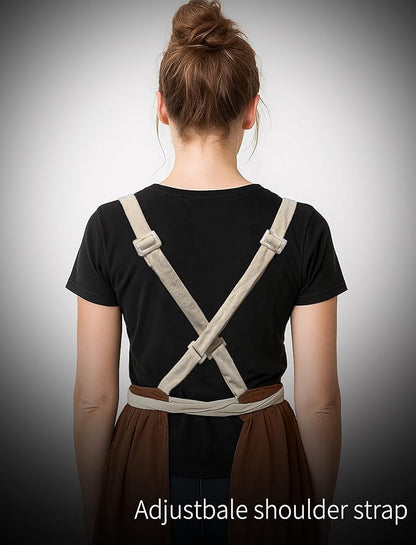 Pinknoke Vintage Pinafore Apron Dress for Women with Pockets Cute Floral Chef Aprons for Kitchen Cooking Baking Gardening