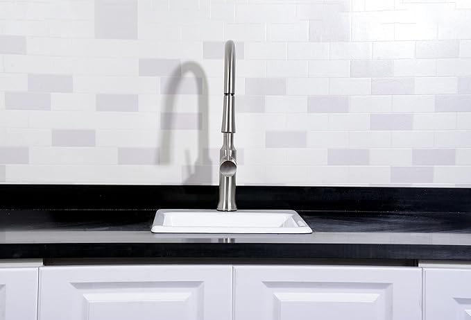 Gourmetier GCKTS15158 15X15 Single Bowl Top Mount Drop-In Kitchen Sink, White