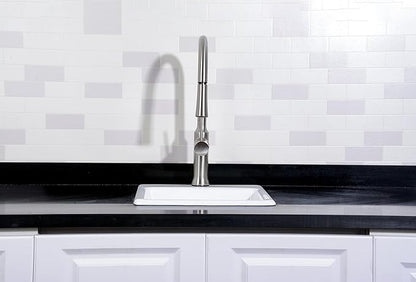 Gourmetier GCKTS15158 15X15 Single Bowl Top Mount Drop-In Kitchen Sink, White