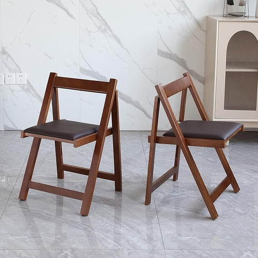 COMUHOME Folding Dining Chairs with Padded Seat Lightweight sillas para Fiestas,2 Pack Folding Chair for Dinner,Party Wedding,Picnic Event, 196LB Weight Capacity(Walnut)