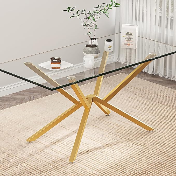 30 Inch Metal Table Base for Dining Room, Heavy Duty Table Legs for Glass, Marble, and Wood Tops, Furniture Legs for Home,Kitchen,Office (Gold)