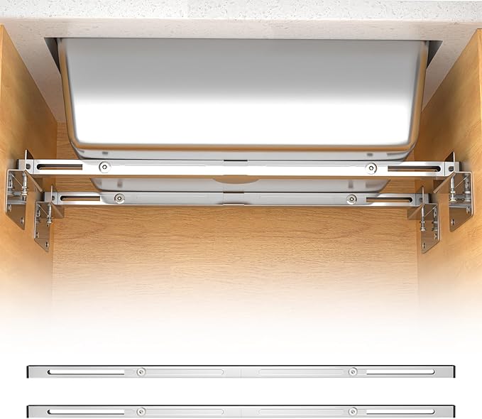 Heavy Duty Undermount Sink Brackets & Kitchen Sink Installation Parts Kit - 800 lbs Capacity Adjustable Stainless Steel Support, Horizontal Space-Saving Design for Kitchen Sinks (71-100cm)