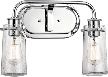 KICHLER Braelyn 14.75" 2 Light Vanity Light with Clear Seeded Glass Chrome