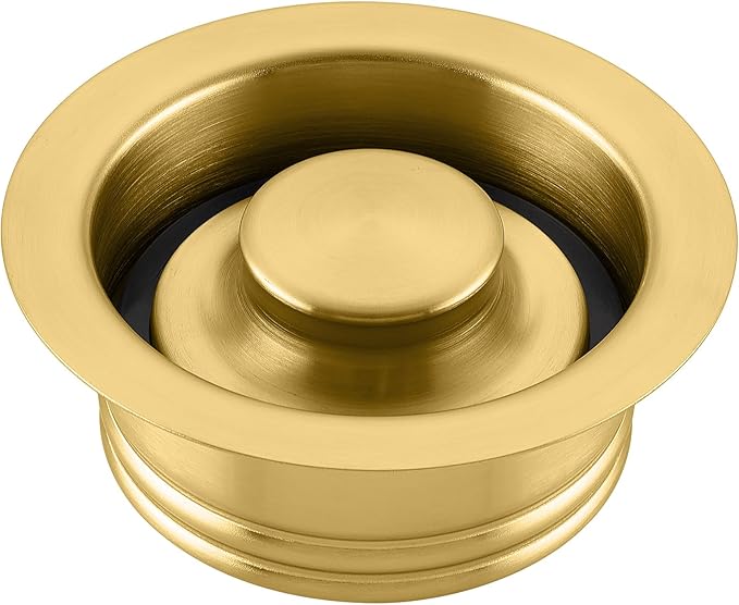 Luxier GD02-G Kitchen Sink Garbage Disposal Flange and Stopper in Brushed Gold