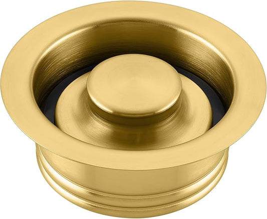 Luxier GD02-G Kitchen Sink Garbage Disposal Flange and Stopper in Brushed Gold