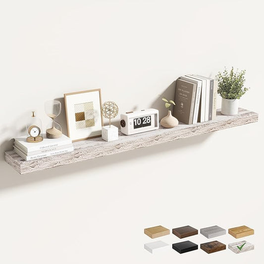 Acovy 48 Inch Floating Shelves for Wall 1 Pack, 48" Wall Shelves for Books, Storage, Decor, Wall Mounted Floating Shelf with Invisible Brackets for Kitchen, Living Room, Rustic