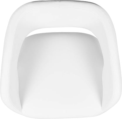 Flash Furniture Erik Comfortable & Stylish Contemporary Barstool with Rounded Mid-Back and Foot Rest, Adjustable Height - White Vinyl with Gold Base, Set of 2