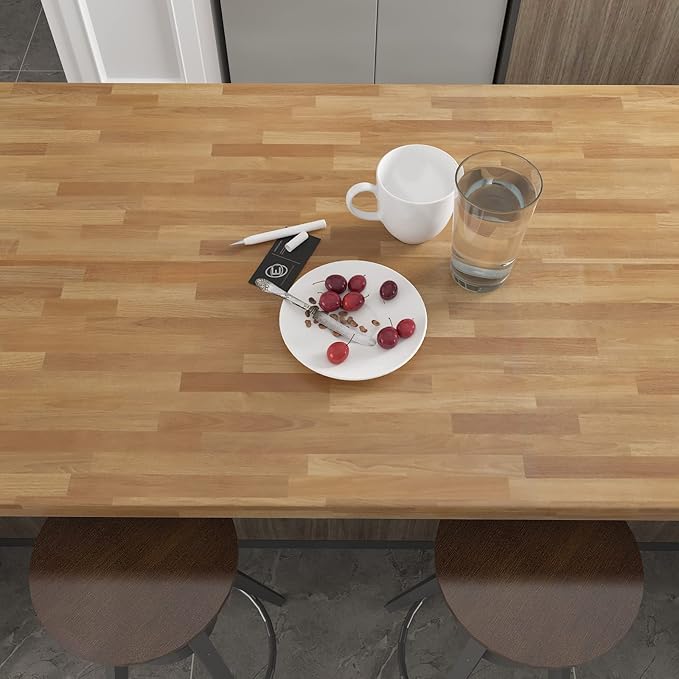 CRE8TIVE Brown Butcher Block Contact Paper Peel and Stick Shiplap Wallpaper Wood 24"x118" Self Adhesive Removable Faux Wood Vinyl Wrap Wood Grain Contact Paper for Countertops Kitchen Cabinets Table