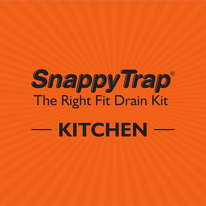 Snappy Trap Single Kitchen Sink Drain Kit, 1-1/2" with Flexible P-Trap, All-in-One Drain Kit for Single Bowl Kitchen Sinks, Universal Compatibility, No-Tool Easy Installation (DK-100 Silver)