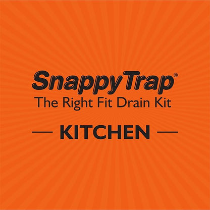 Snappy Trap Single Kitchen Sink Drain Kit, 1-1/2" with Flexible P-Trap, All-in-One Drain Kit for Single Bowl Kitchen Sinks, Universal Compatibility, No-Tool Easy Installation (DK-100 Silver)