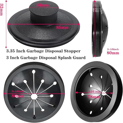 3 Inch Garbage Disposal Splash Guard Collar Sink Garbage Disposal Splash Guard for Whirlaway, Waste King, Sinkmaster and GE Models with 3.35 Inch Sink Stopper Replacement Garbage Disposal Stopper