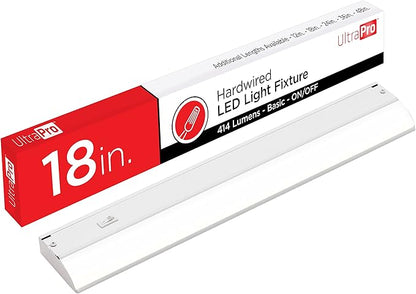 UltraPro 18 inch Hardwired Under Cabinet Lights, On/Off Only, 2700K Warm White, Under Cabinet Lighting, Under Counter Lights for Kitchen 44110