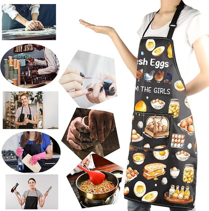 MBMSO Funny Chicken Aprons I Love My Chickens Gifts for Chicken Lover Chicken Farmer Gifts for Chicken Lady Farmhouse Apron