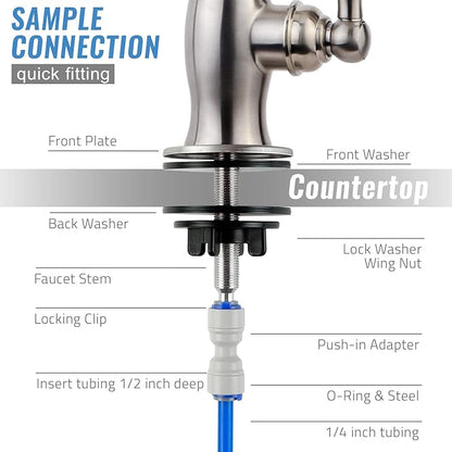 iSpring GK1-AW Reverse Osmosis Drinking Water Faucet, High Spout RO Faucet for Under Sink Water Filtration Systems, Antique Wine