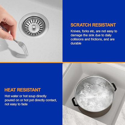 Dcolora 18 In. Undermount Granite Composite Bar Sink Single Bowl Workstation, White Quartz Kitchen Sink, 18" x 18" x 10" #DC-GU0001WS