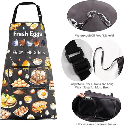 MBMSO Funny Chicken Aprons I Love My Chickens Gifts for Chicken Lover Chicken Farmer Gifts for Chicken Lady Farmhouse Apron