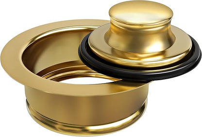 Kitchen Sink Brass Garbage Disposal Flange and Stopper, Fit 3-1/2 Inch Standard Sink Drain Hole,Kitchen Sink Replacement Accessories,Sink Garbage Disposer Kit (Gold)