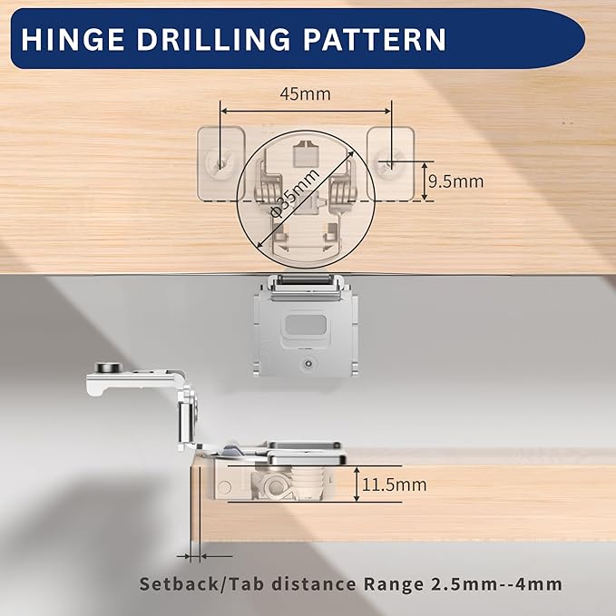 Burks Hinges 4 Pack 1 1/4'' Overlay Soft Close Hinges for Kitchen Cabinets - Stainless Steel, Anti-Rust, Self Closing Concealed Hinges, Installation Instruction and Screws Included