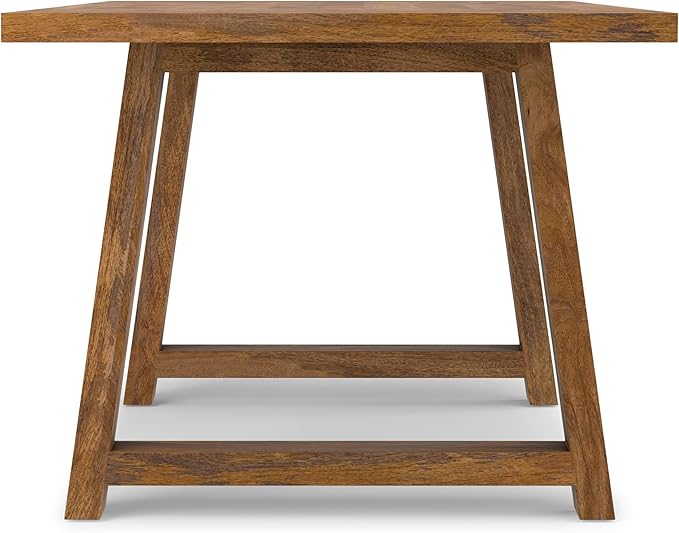 SIMPLIHOME Whitley Dining Table - 72 inch Wide Solid Mango Wood Rectangular Table in Burnt Wax, Modern Farmhouse Style for Dining Room or Kitchen with Extra-Thick Trestle Base, Seats 6