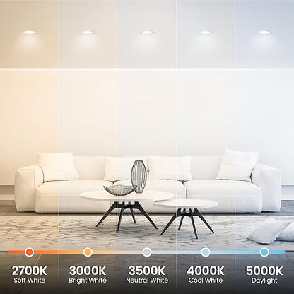 Feit Electric LED Recessed Downlight, 120W Equivalent, 5/6 Inch Retrofit Kit, Dimmable, 2000 Lumens, 90+ CRI, 22W, Adjustable Color Temperature, High Ceilings & Large Spaces Downlight, LEDR56XHO/6WYCA