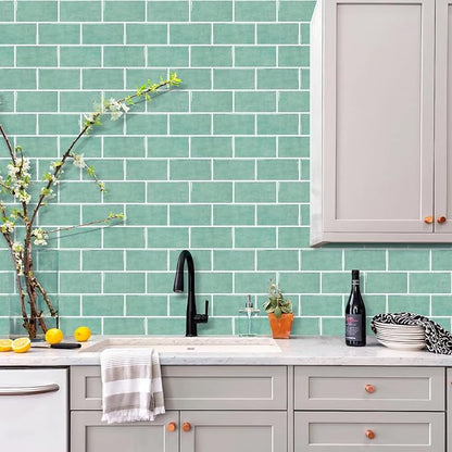 STICKGOO 10-Sheet Subway Tile Peel and Stick Backsplash, Self Adhesive Vinyl Wall Tiles, Stick on Backsplash for Kitchen and Bathroom(Thicker Design)