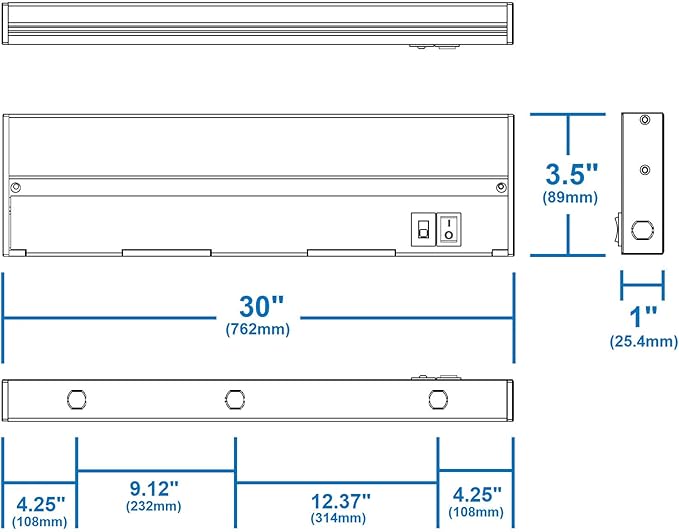 NUC-5 Series 30-inch White Selectable LED Under Cabinet Light (NUC530SWH
