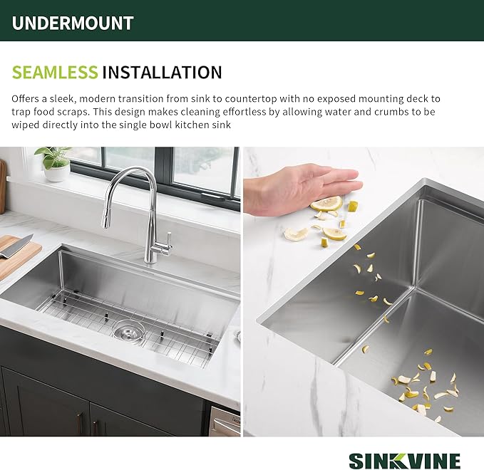 Undermount Kitchen Bar Sink 14 x 19 Inch, SINKVINE Workstation Prep Sink for Outdoor RV, Stainless Steel Single Bowl Basin with Drain Strainer, Bottom Grid, Wood Cutting Board and Roll-up Drying Unit